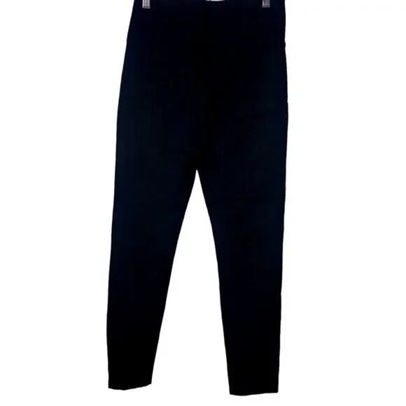 ZARA High Rise Side Appliqués Rhinestone Stripes Cropped Trouser Pants M Black - Picture 14 of 15